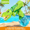 Electric Dinosaur Water Gun With LED Light Up Continuous Shooting Up to 8M Range Summer Pool Beach Toy for Kids Boys Girls