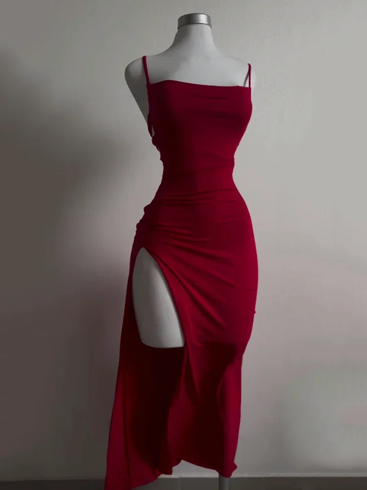 2026 explosive new dress summer high sensibility halter strap Spice Girl bag hip dress