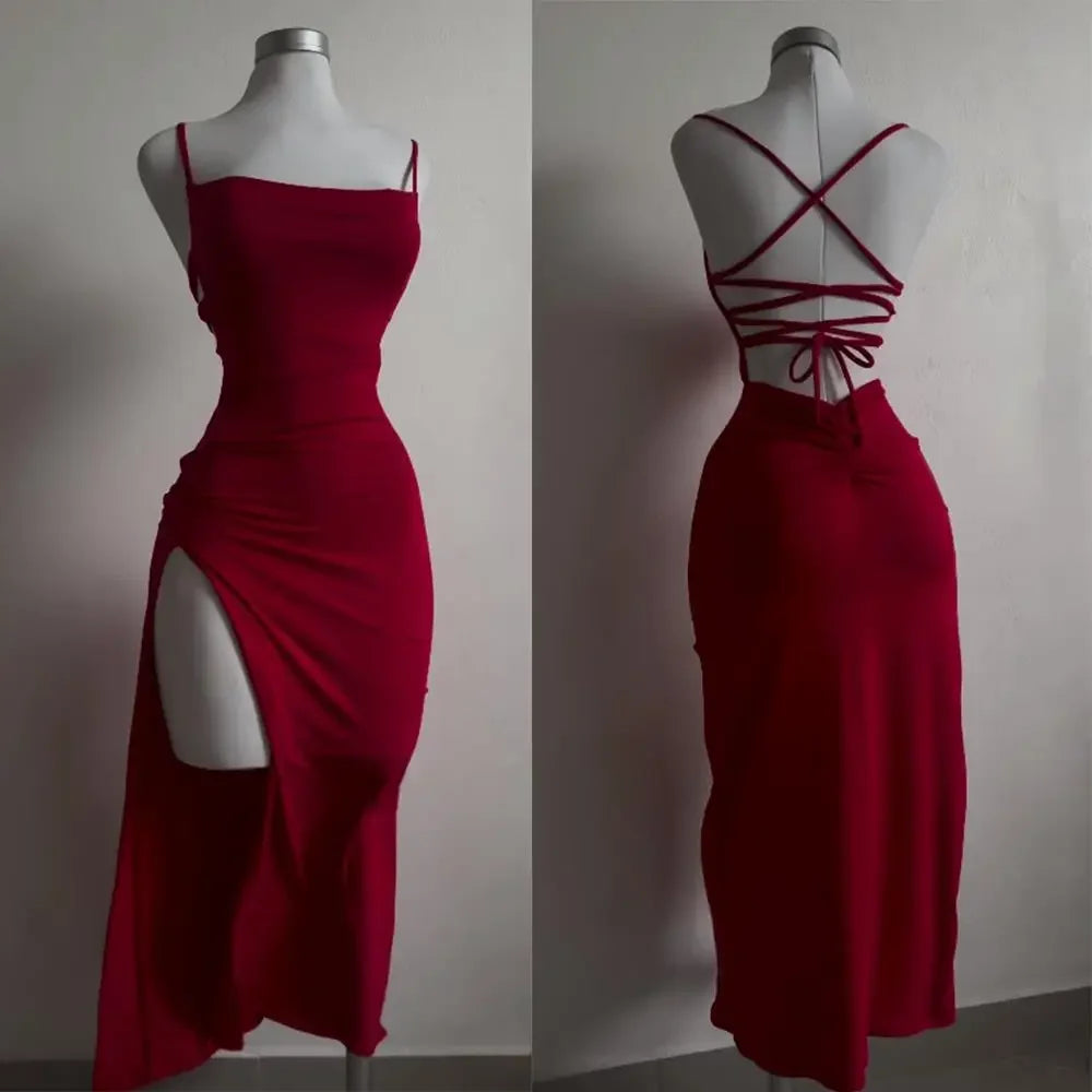 2026 explosive new dress summer high sensibility halter strap Spice Girl bag hip dress