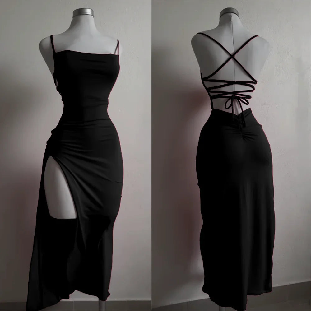2026 explosive new dress summer high sensibility halter strap Spice Girl bag hip dress