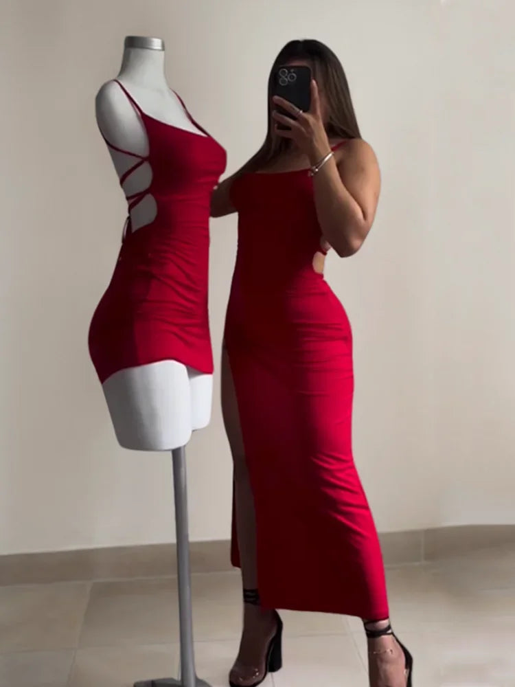 2026 explosive new dress summer high sensibility halter strap Spice Girl bag hip dress